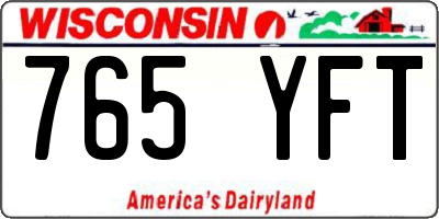WI license plate 765YFT