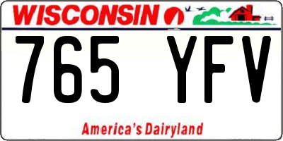 WI license plate 765YFV