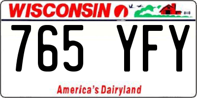 WI license plate 765YFY