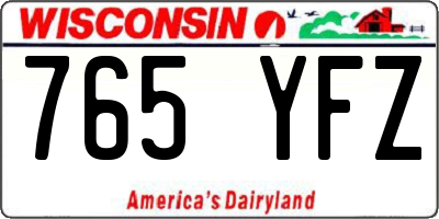 WI license plate 765YFZ