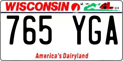 WI license plate 765YGA