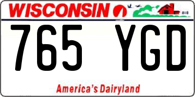 WI license plate 765YGD