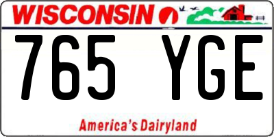 WI license plate 765YGE