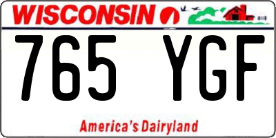 WI license plate 765YGF