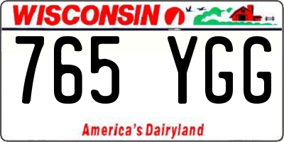 WI license plate 765YGG