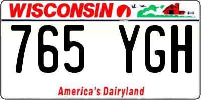 WI license plate 765YGH