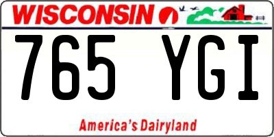 WI license plate 765YGI