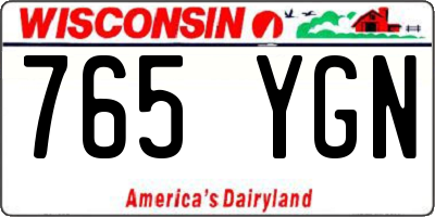WI license plate 765YGN