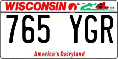WI license plate 765YGR