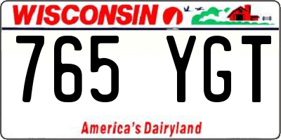 WI license plate 765YGT