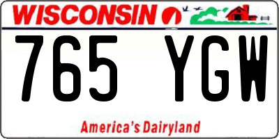 WI license plate 765YGW