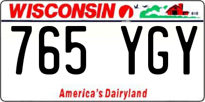 WI license plate 765YGY