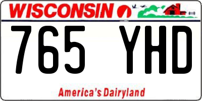 WI license plate 765YHD