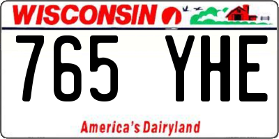 WI license plate 765YHE