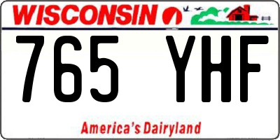 WI license plate 765YHF