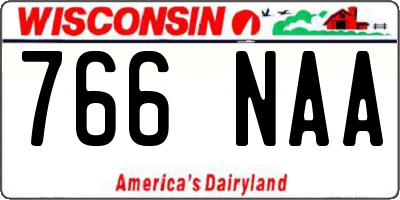 WI license plate 766NAA