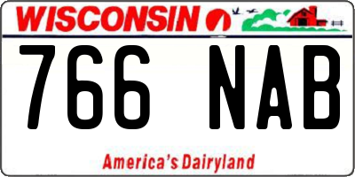 WI license plate 766NAB