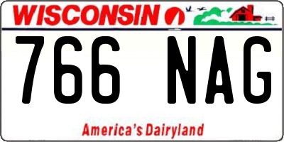 WI license plate 766NAG