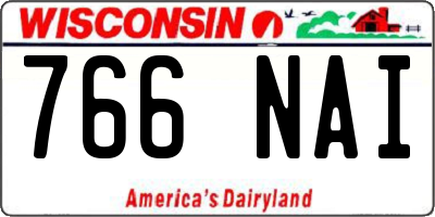 WI license plate 766NAI