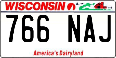 WI license plate 766NAJ