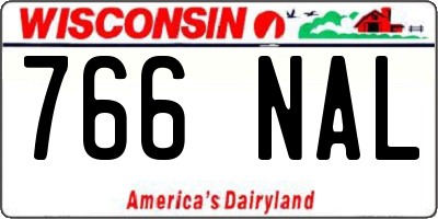 WI license plate 766NAL