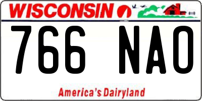 WI license plate 766NAO