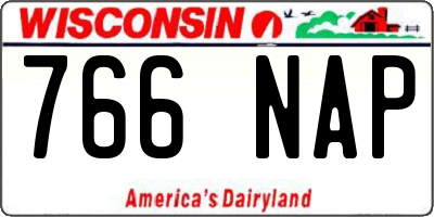 WI license plate 766NAP