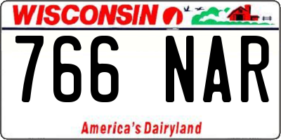 WI license plate 766NAR