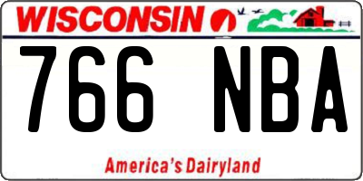 WI license plate 766NBA