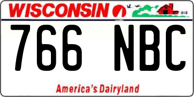 WI license plate 766NBC
