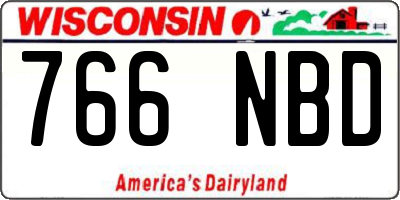 WI license plate 766NBD