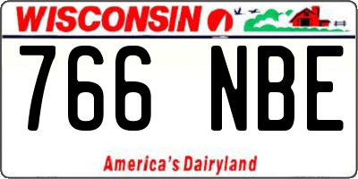WI license plate 766NBE