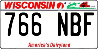 WI license plate 766NBF
