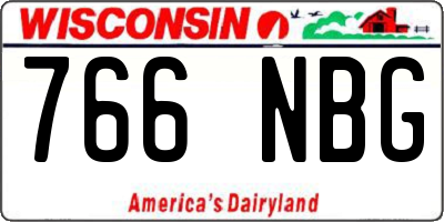 WI license plate 766NBG