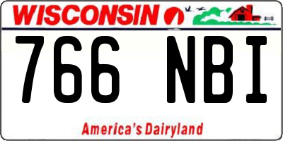 WI license plate 766NBI
