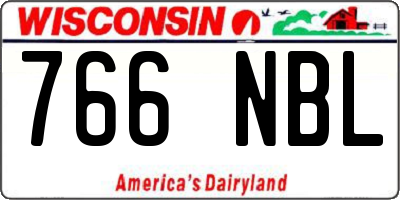 WI license plate 766NBL
