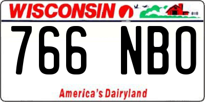 WI license plate 766NBO