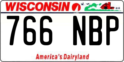 WI license plate 766NBP