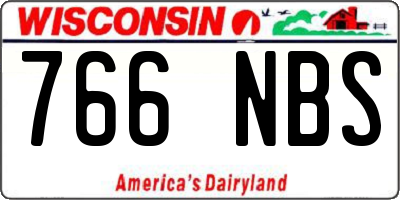 WI license plate 766NBS