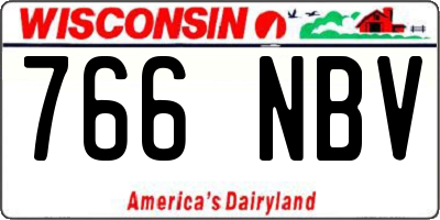 WI license plate 766NBV