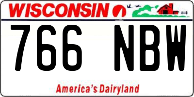 WI license plate 766NBW