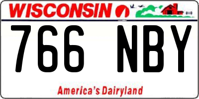 WI license plate 766NBY
