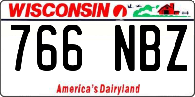 WI license plate 766NBZ