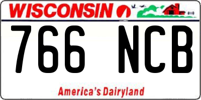 WI license plate 766NCB