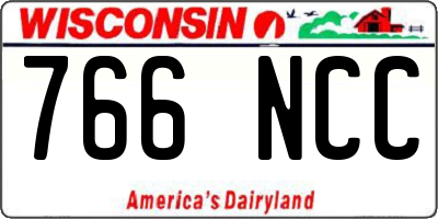 WI license plate 766NCC