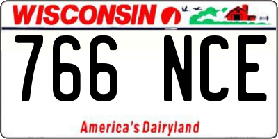 WI license plate 766NCE