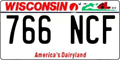 WI license plate 766NCF