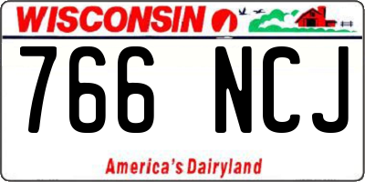 WI license plate 766NCJ