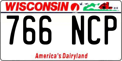 WI license plate 766NCP