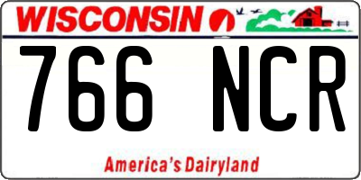 WI license plate 766NCR